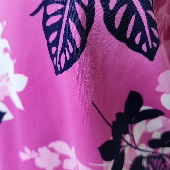 Kim Rogers Floral Leaf Tankini Swim Top Pink Blue Size Large - Picture 6 of 16
